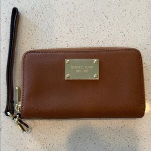 Michael Kors Tan Wristlet Clutch